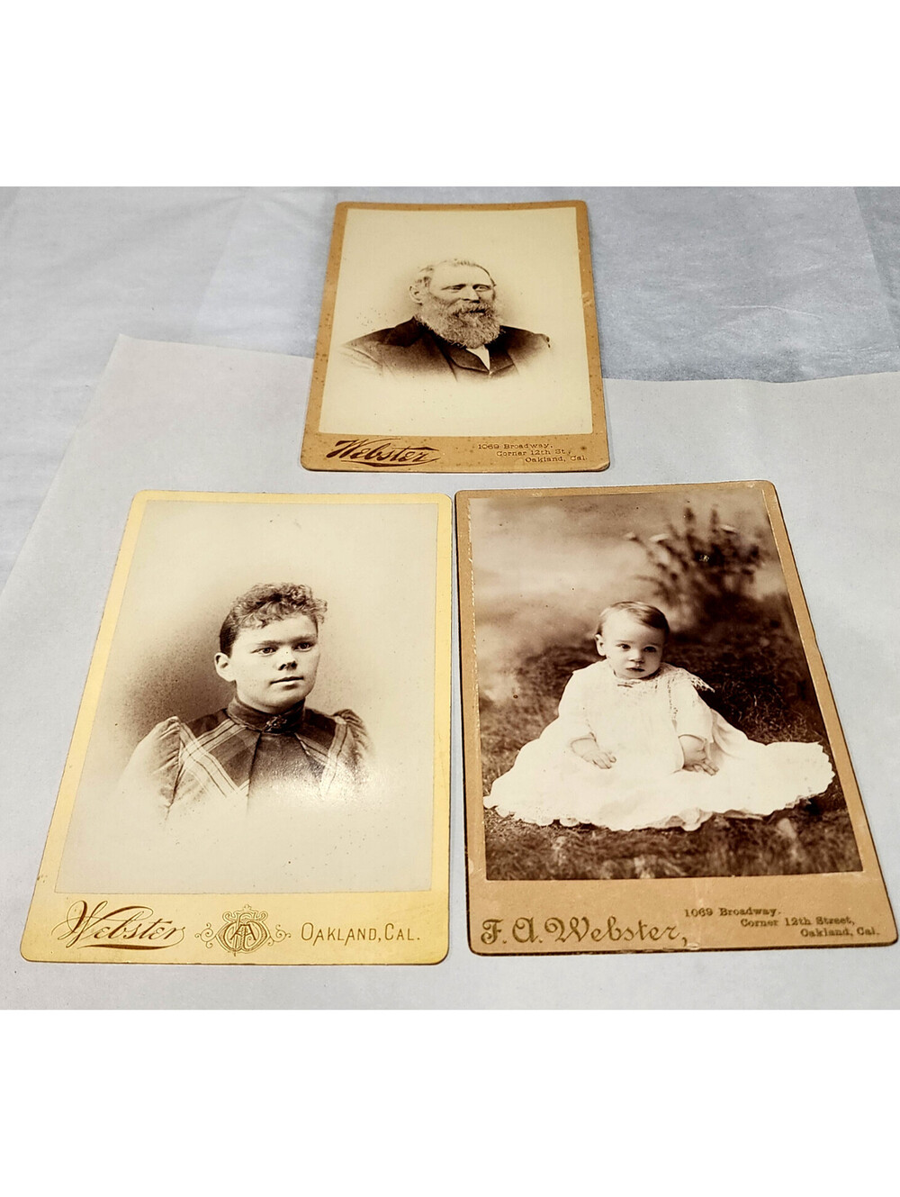 Antique 1889 Photo Alfred Edward Seaman Baby Webster Studio Oakland California